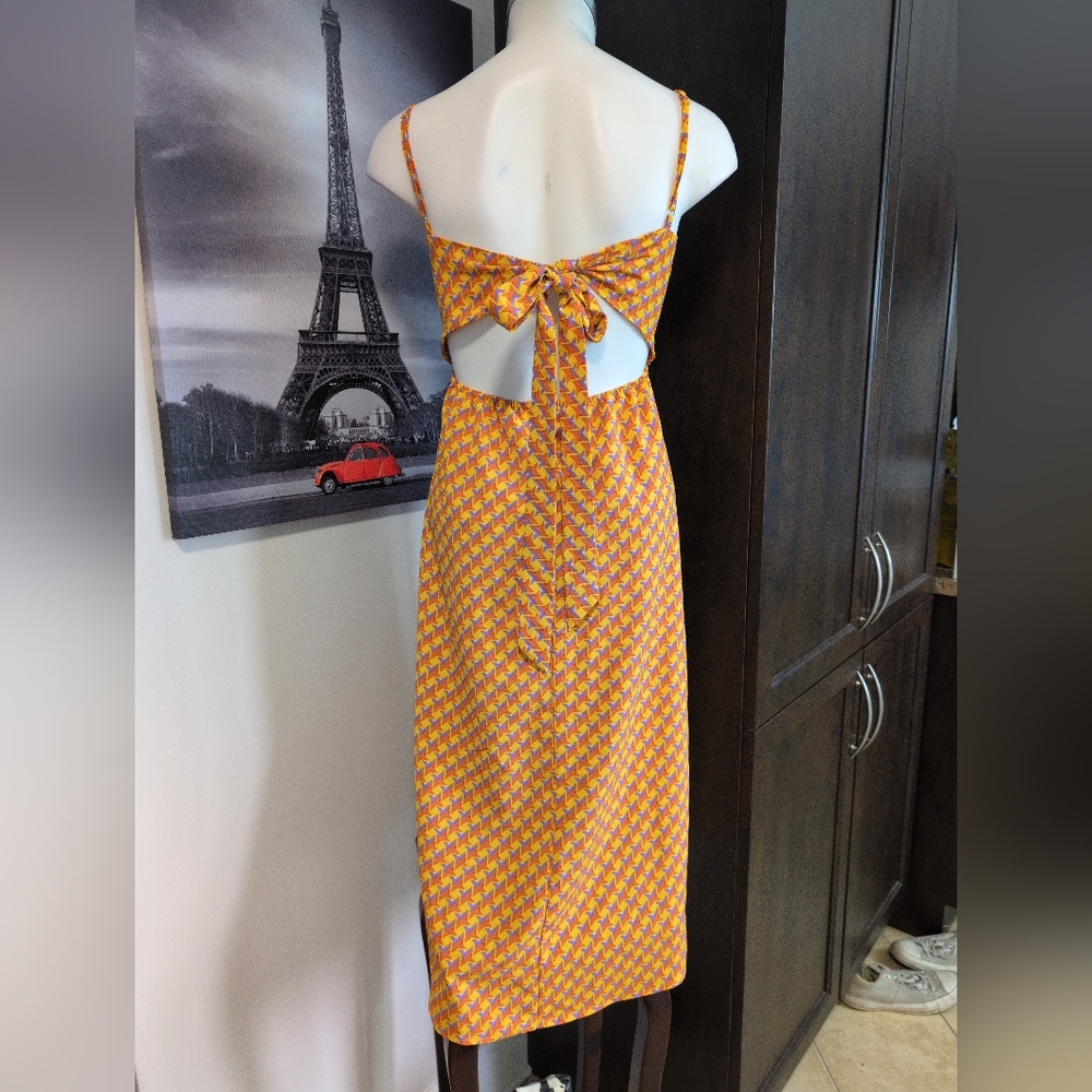 Forever 21 Orange Check Midi Slip Dress - Picture 8 of 12